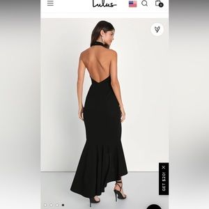Lulu's Elegant Grace Black Tiered Halter High-Low Maxi Dress